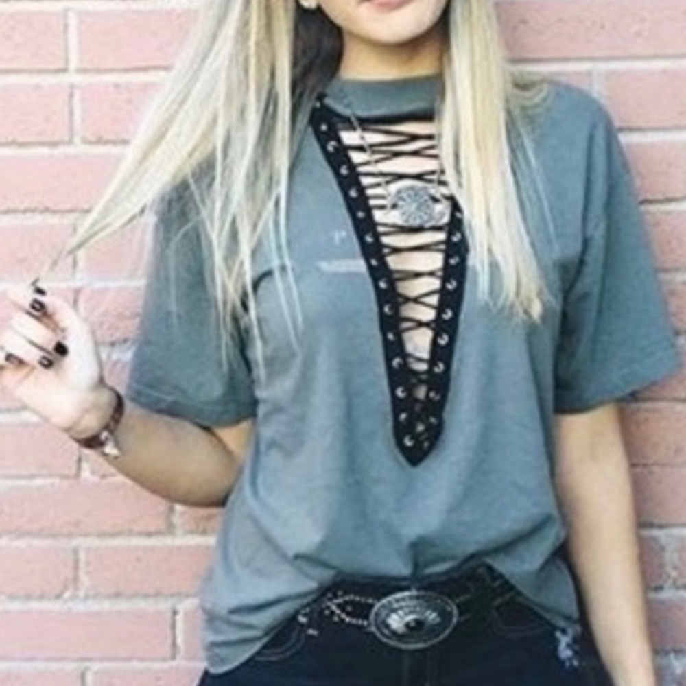 LF Lace Up Tee
